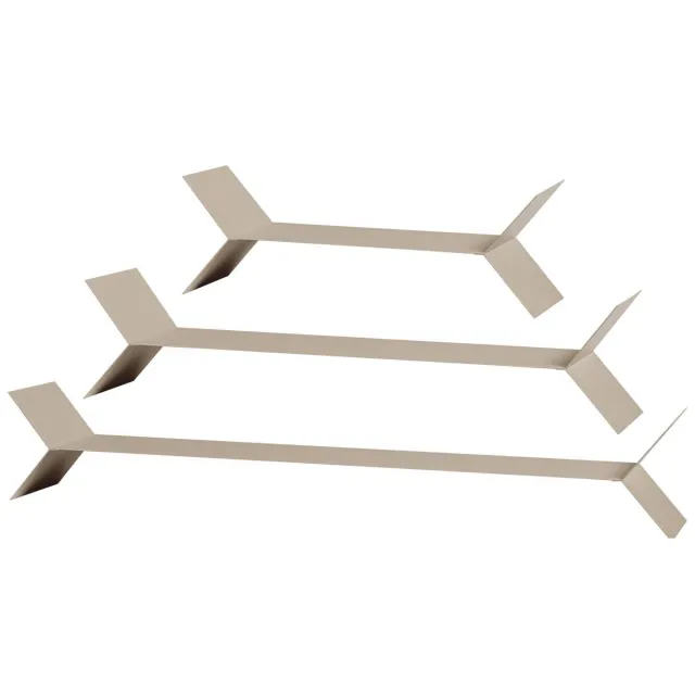 WOOOD Lorin Wandplanken - Metaal - Mokkabruin - Set Van 3 - 13x80x13 sand