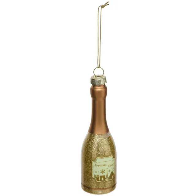 Atmosphera Créateur d'intérieur® Gouden glazen paddestoelvormige dennenboomhanger, 12 cm Dore