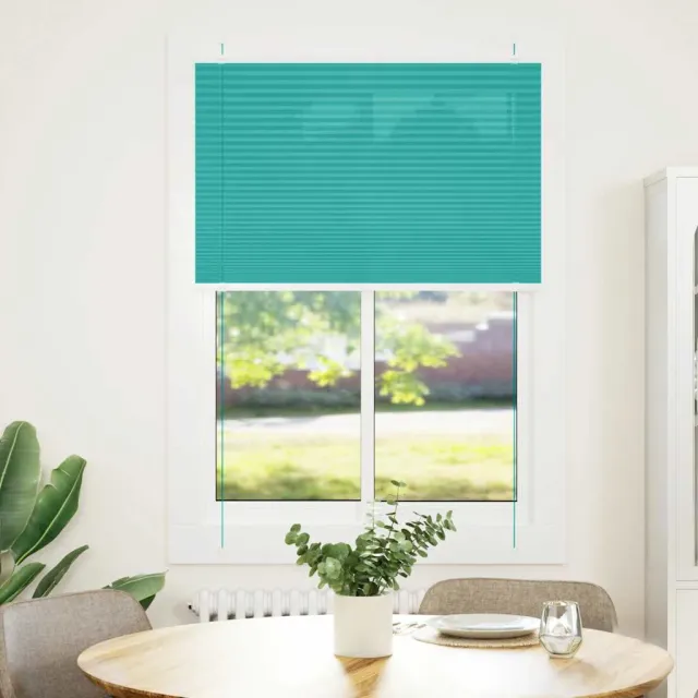 vidaXL Plissé rolgordijn 85x100 cm stofbreedte 84,4 cm petrol groen