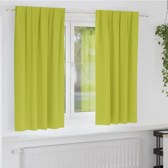 vidaXL Zwart-out Gordijnen met Ringen 2 st Groen 175 x 140 cm