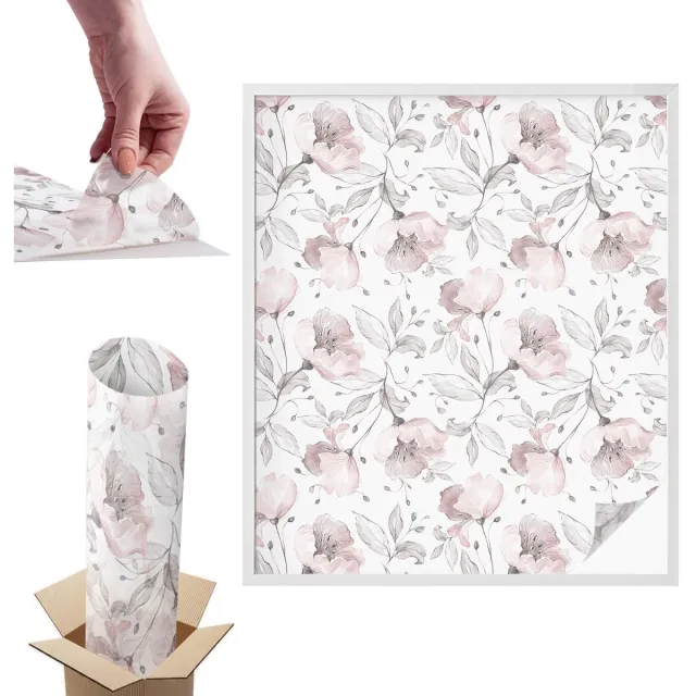 TULUP Raamfolie Anti inkijk - Rozenblaadjes Anti inkijk Raamfolie - 100x116 cm - Zwart-wit Raamfolie Tegen inkijk - Zelfklevende Anti inkijk Folie Glas in Lood - Voor de slaapkamer, woonkamer en hal. - Zonwerende Raamfolie Glas in Lood Zwart-wit - Rozenblaadjes
