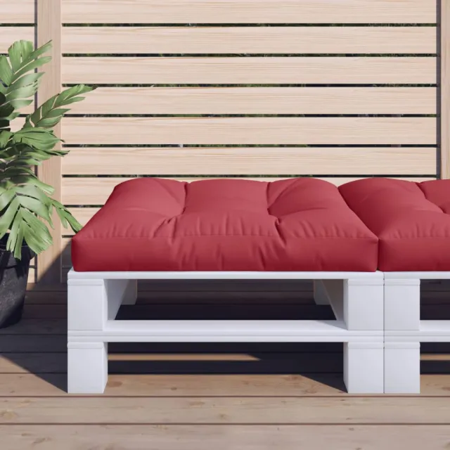 vidaXL Palletkussen 70x70x12 cm stof wijnrood
