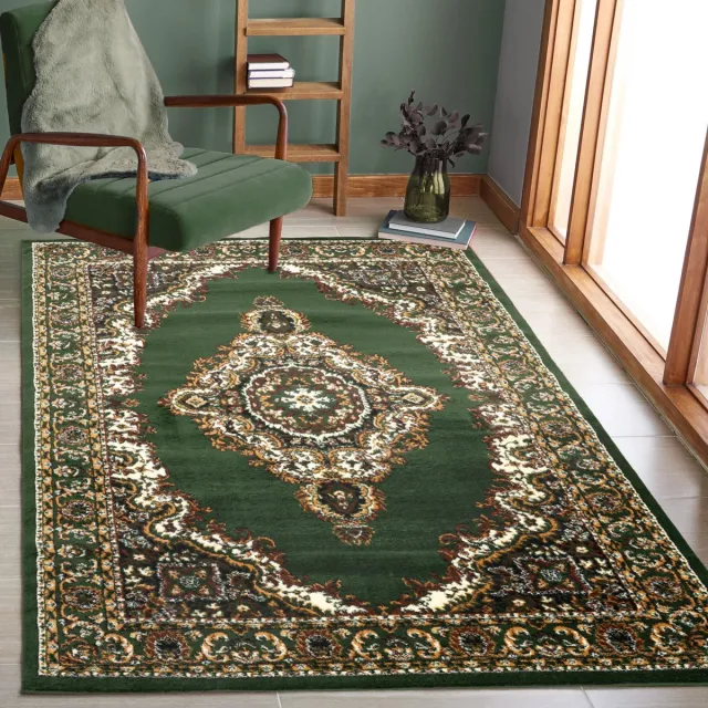 flycarpets Klassiek Groen Vloerkleed Skazar - Oosters motief - Perzisch Tapijt - Woonkamer - 280x380 cm