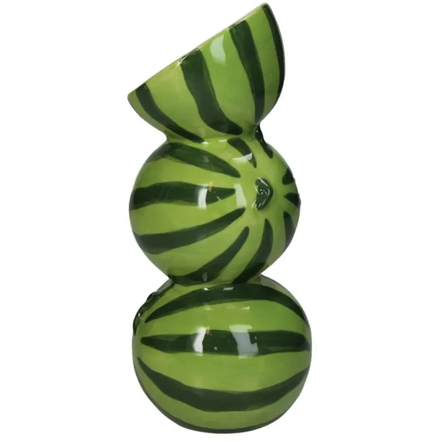 HD Collection Vaas Watermelon - Keramiek - Groen - 10 x 22 x 10 cm (BxHxD)