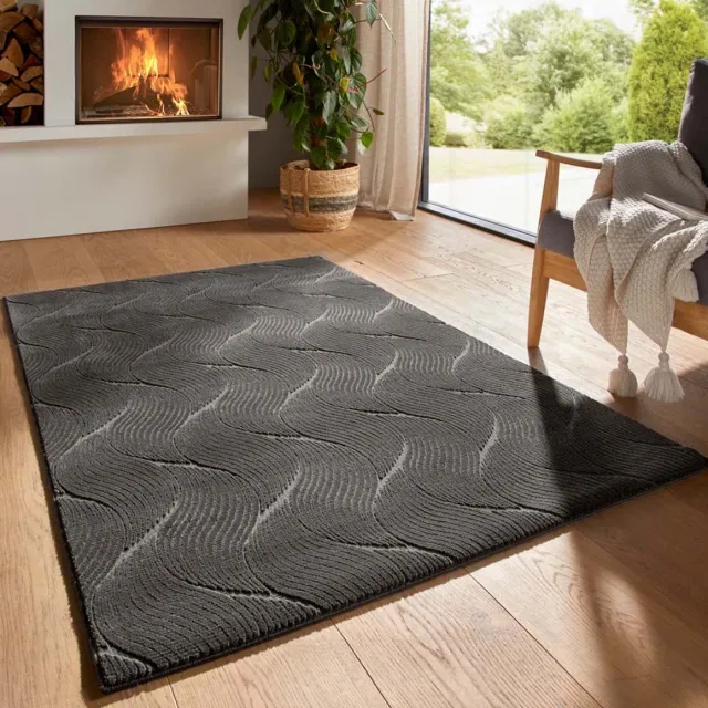 TrueWeave Zacht vloerkleed - Fuzz Whirl antraciet 140x200