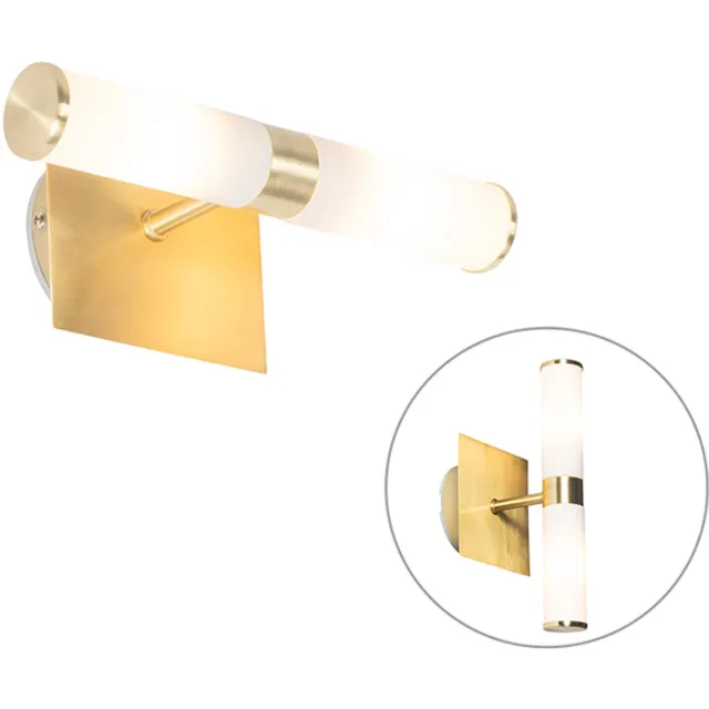 QAZQA bath - Moderne Wandlamp Up Down voor binnen voor badkamer - 2 lichts - D 115 mm - Goud/messing
