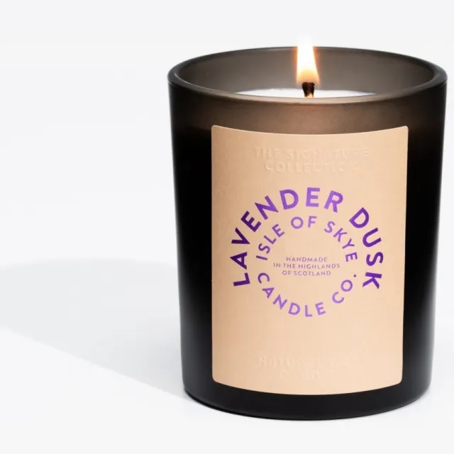 Isle of Skye Candle Company Sojawaskaars Lavender Dusk - Black Tumbler - Handgemaakt - 45 uur - Isle of Skye Candle Company Transparant
