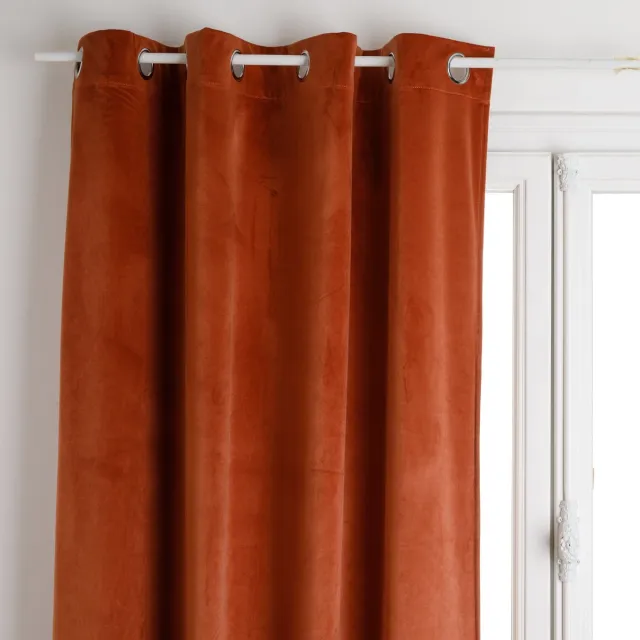 Konges Sløjd Fluwelen verduisterend gordijn - 140 x 260 cm - Terracotta