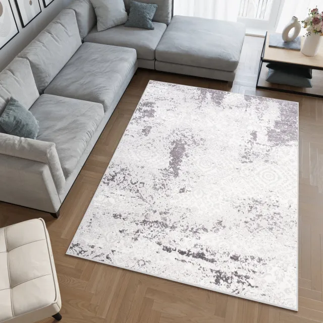 Tapiso Sky Vloerkleed Grijs Woonkamer Modern Tapijt Lichtgrijs1