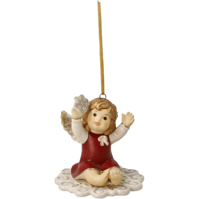 Goebel Kerst | Kersthanger Engel Mijn eerste dag rood | Aardewerk - 6cm - 2025