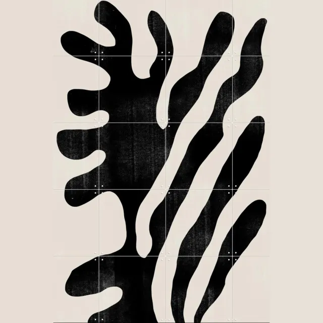 IXXI Abstract Plant No.1, The Miuus Studio & Various - 80 x 100 cm - Grote wanddecoratie en posters - Minimalisme, Illustraties, Klassiek, Abstract Monochroom / Zwart / Zwart en wit / Lichte tinten