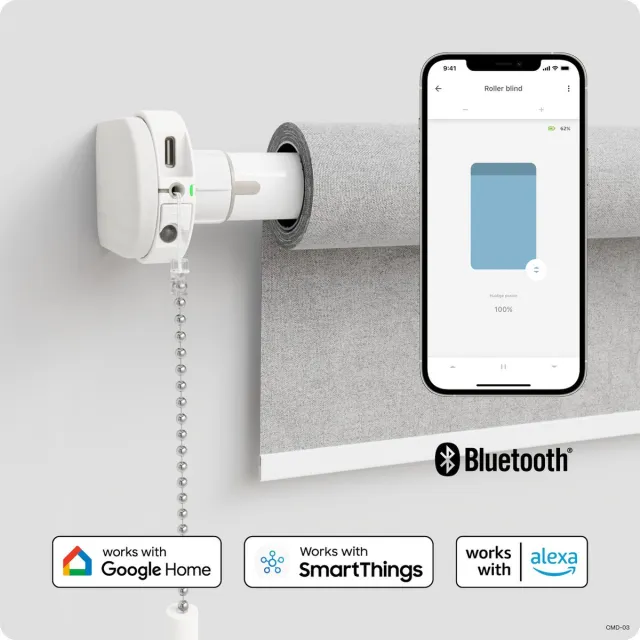 Motionblinds Upgrade Kit - Slimme Rolgordijnen - Universele gordijnmotor - Elektrisch Rolgordijn - Automatisch rolgordijn - Bluetooth - Wit Bluetoothmotor