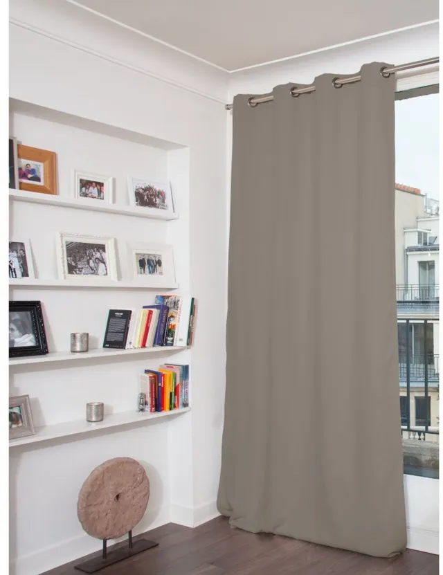 Moondream LumenControl™ Totaal Verduisteringsgordijn | Licht+Zonwering | 100% Ondoorzichtig | EU-fabricaat | Fluweel | Oogjes | Grijs MC740 | 130 x 250 (BxH) cm