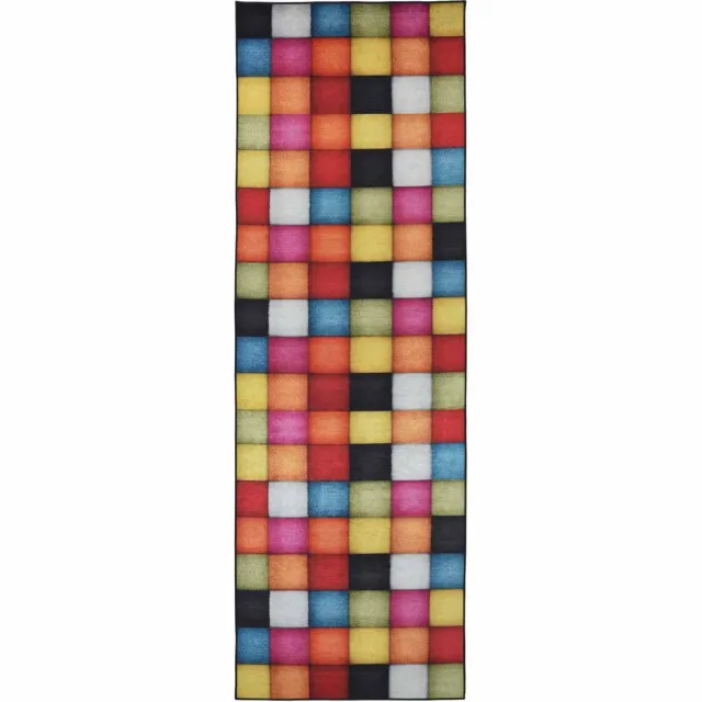 vidaXL Tapijt - Runner - LESAKA - kleurrijk - 100 - x - 300 - cm - Diamantvelvet