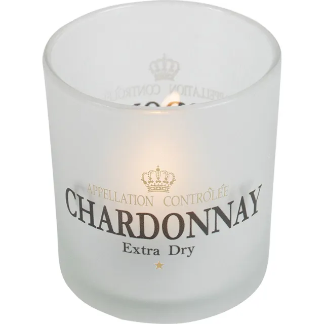 Mars & More Windlicht wijn chardonnay - theelichthouder - wit 8 cm