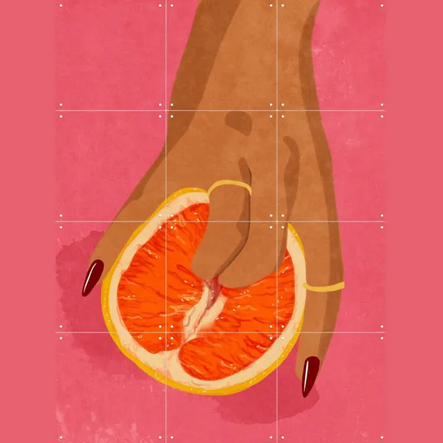 IXXI Fruit Love Pink, Raissa Oltmanns - 60 x 80 cm - Grote wanddecoratie en posters - Grafisch Ontwerp, Digitale Kunst, Illustraties, Slaapkamer Roze