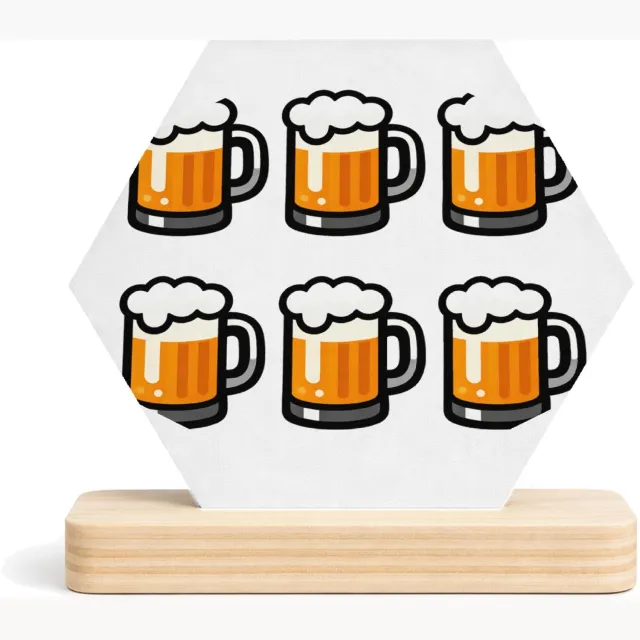 Mr Cadeautjes MDF fotolijst/inleg hexagon 14 x 13 - design Een cadeaudesign rond gezelligheid in plaats van fitness, me | cadeau Wit