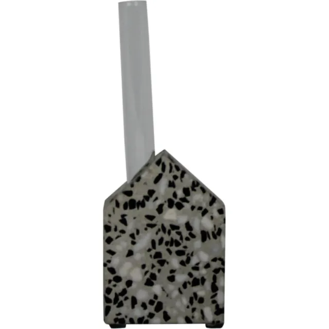 Housevitamin glazen reageerbuis vaas uit terrazzo huis - 16x8 cm Zwart