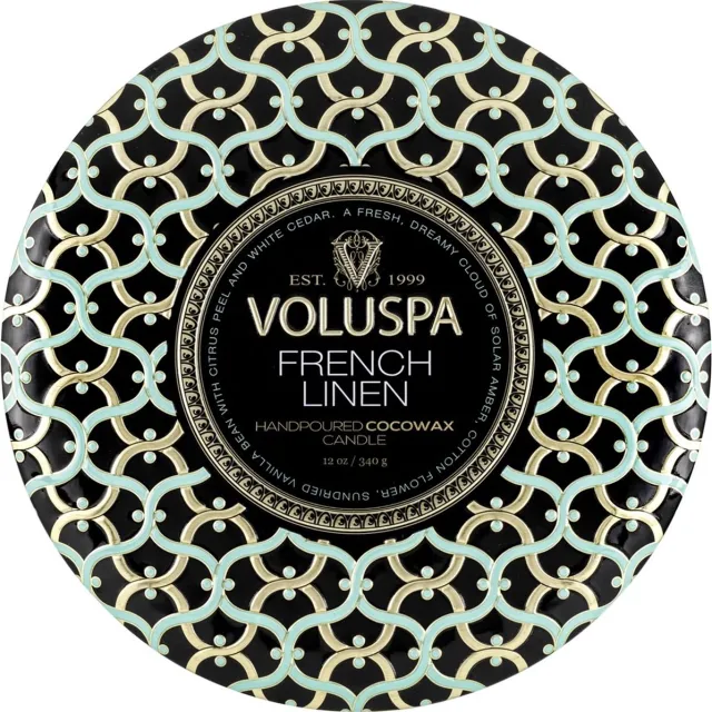Voluspa Geurkaars Maison Noir French Linen 3 Wick Tin Candle 340gr Multi