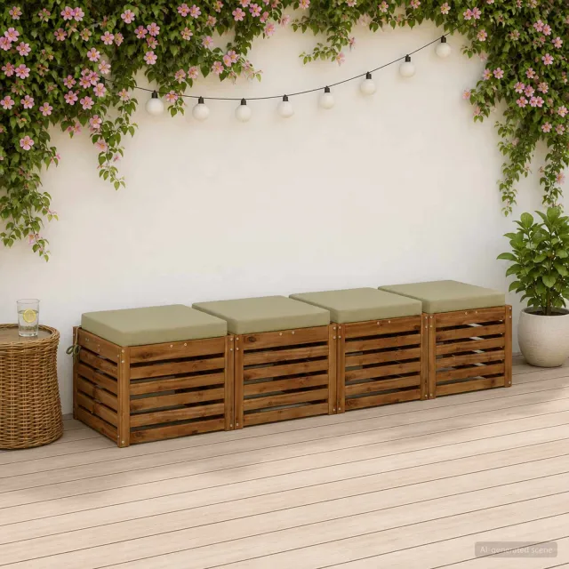 vidaXL Zitkussens SOEST 4 st 100% Polyester Lichtgroen 40 x 40 x 7 cm