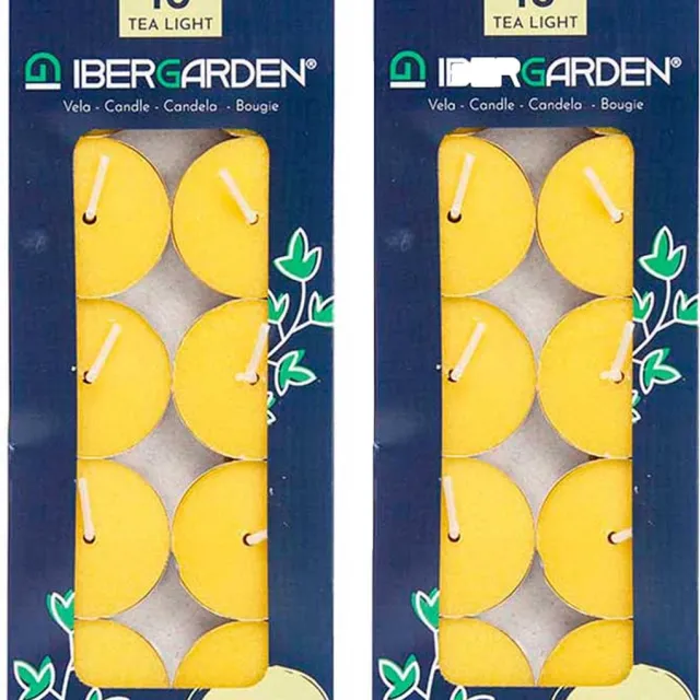 IBERGARDEN Citronella waxinelichtjes/theelichtjes - kaarsjes - 2.5 branduren - 20x stuks Geel