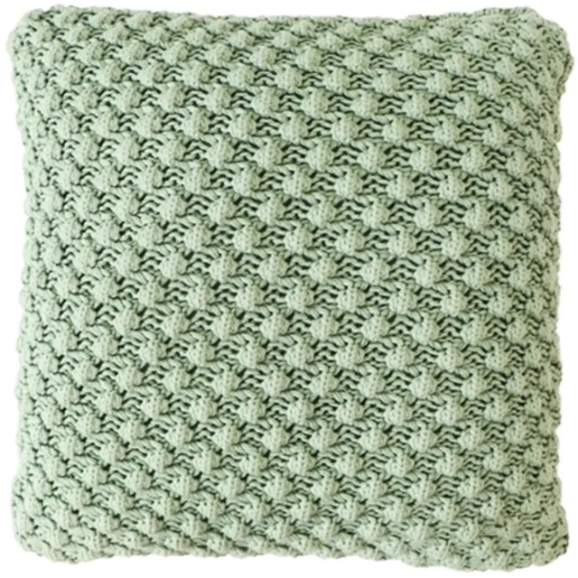 Urbane Hide Popcorn Gebreide Kussenhoes - 45x45 cm - 100% Katoen - Sierkussenhoes Mineraalblauw - Fris Woonaccessoire (Zonder Binnenkussen)