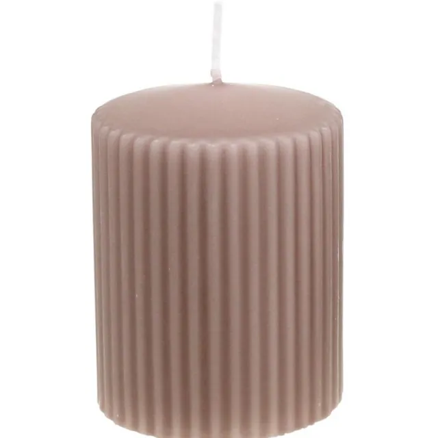 Wenzel Kerzen Pilaarkaarsen, antiekroze, gegroefde kaarsen, 70/90mm, set van 4, deco