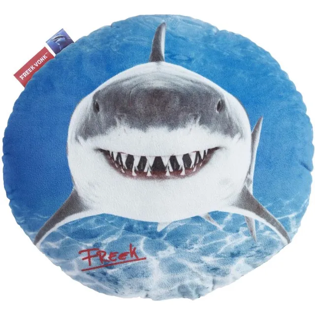 Freek Vonk Haai Kussen Sierkussen - dia 40 cm - Blauw