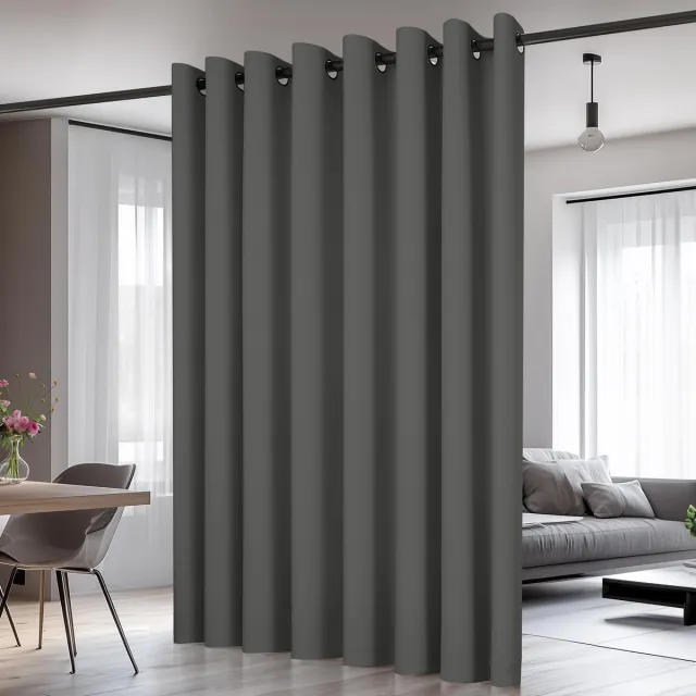 Ibenzoa Stijlvolle Thermische Verduisteringsgordijnen met Geluiddempende Eigenschappen voor Slaapkamer en Woonkamer, 270x254 cm, Lichtgrijs, 1 Stuk