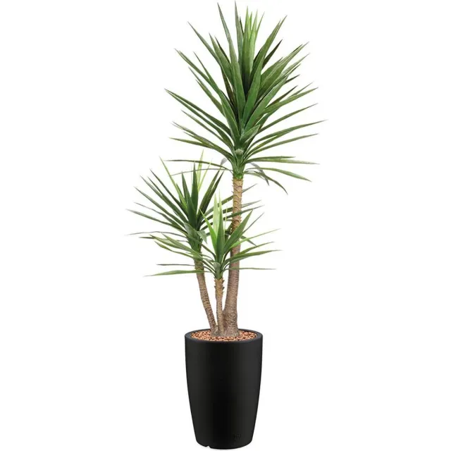 HTT Decorations Kunstplant Yucca in Genesis rond antraciet H200 cm - HTT Decorations kunstplanten