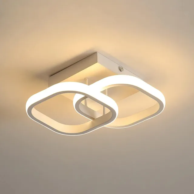 Goeco Plafondlampen - Moderne - wit - acryl - eenvoudig vierkant ontwerp - 3000K - 24CM