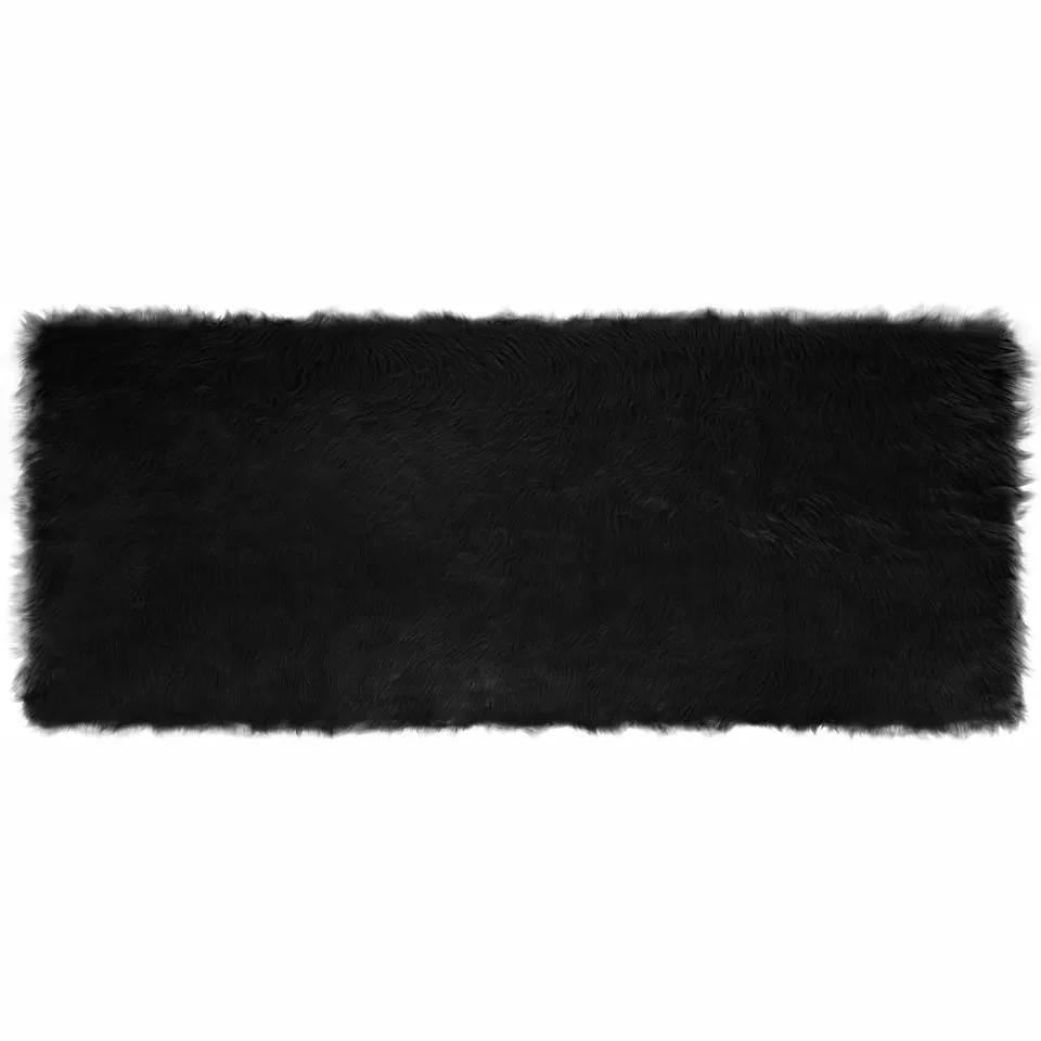 vidaXL Tapijt van imitatie TAFALLA Zwart 80 x 200 cm Polyester