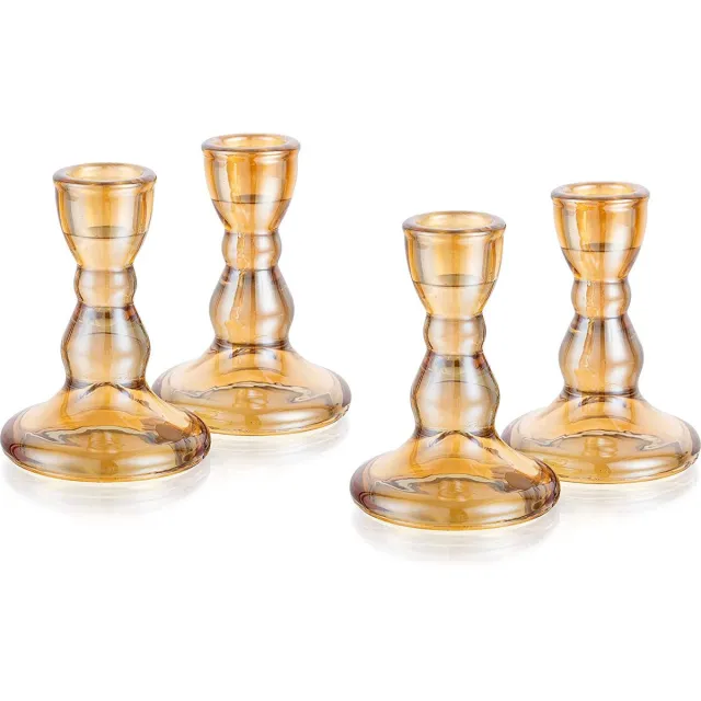 Glasseam Kandelaar – Kaarsenhouder – Candle holder barnsteen