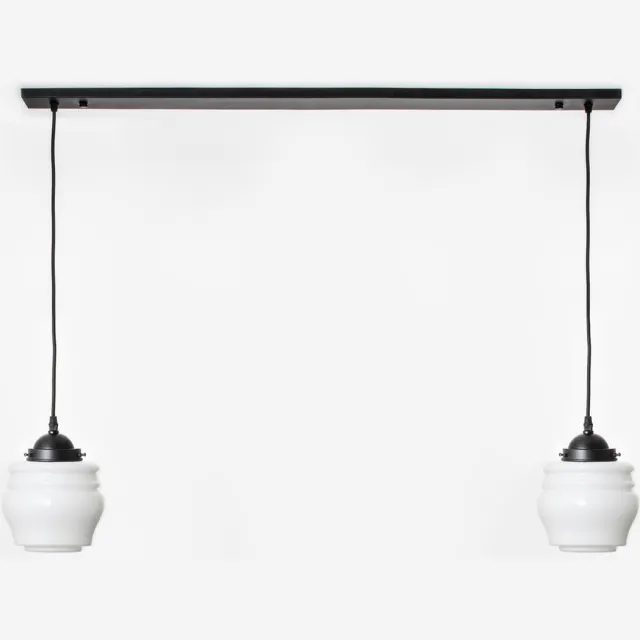 Coloured by Art 2 x Bloemknop lampen aan plafondbalk Moonlight - Art Deco Trade Wit