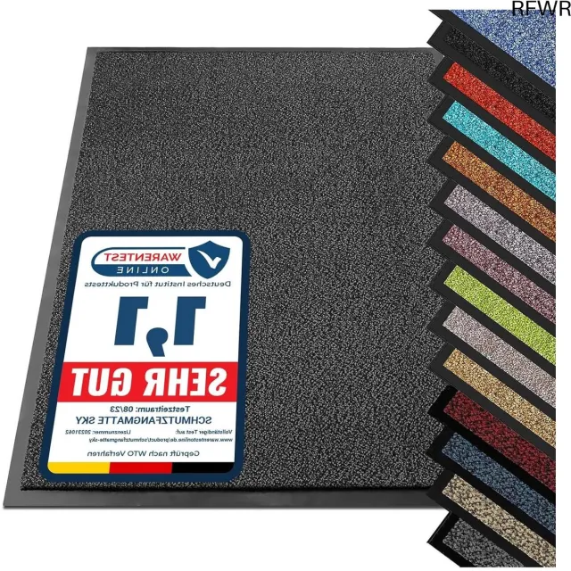 RFWR Schoonloopmat voor binnen en buiten - Antislip Voetmat in Diverse Maten - Vuilvangmat voor Deur Zwart