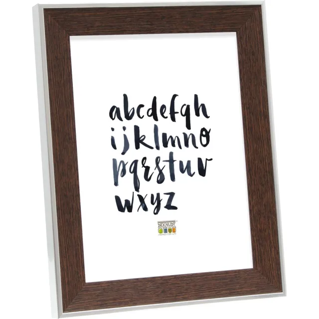 Deknudt Frames fotolijst S45FE3 - bruin - zilver buitenrand - 24x30 cm