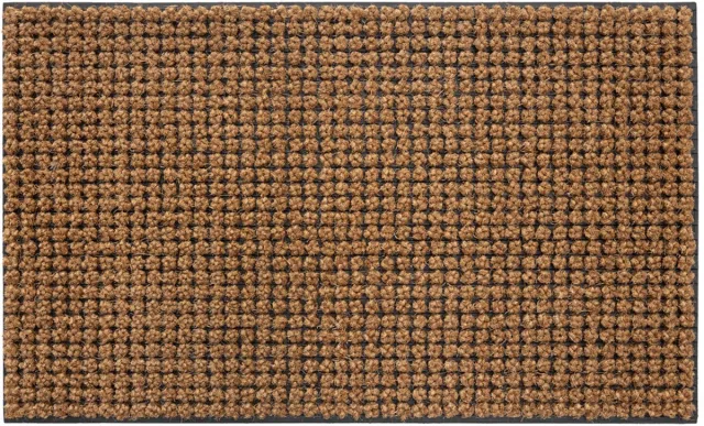 Hamat Boutique Natural 45 x 75 cm - Kokosmat - Deurmat Binnen en Buiten - Kokos Deurmat - Rubberen Onderzijde Naturel/Zwart