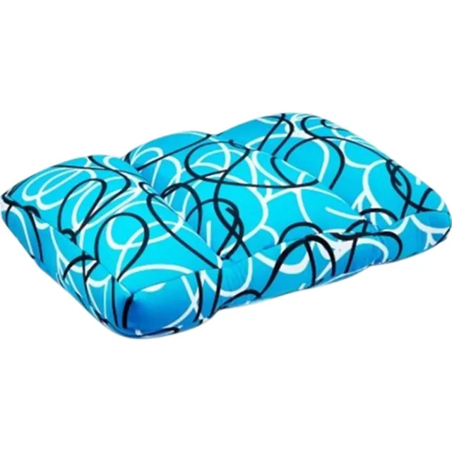 House of Healthbrands Kuschelmaxx XXL-kussen 60 x 40 cm met 3 interne vakken dus vormvast- Blauw gelijnd-design - Stevig en zacht - Mooie print - Gevuld met microgranulaat - Vormvast & Wasbaar - Ideaal voor op de bank, bed, auto of op reis - Inclusief Wasnet