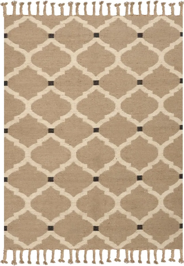 Beliani ORENCIK - Laagpolig vloerkleed - Lichtbeige - 160 x 230 cm - Jute
