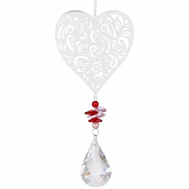 Nature's Melody Regenboog kristal - windspinner - magic hart - 40 cm Zilver