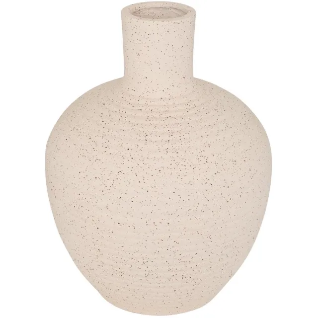 Atmosphera Bloemenvaas Ted - wit - keramiek - D26 x H33 cm - flesvaas - bolvaas