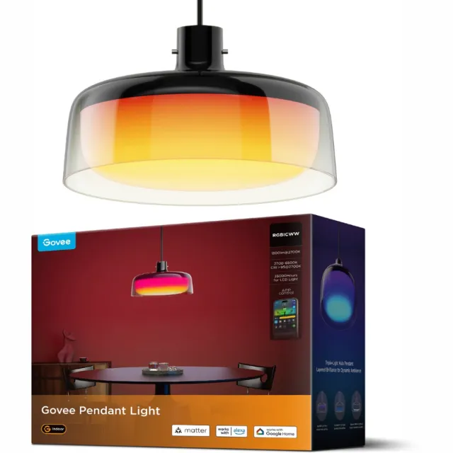 Govee slimme hanglamp Matter RGBICWW - 3 lichtzones Zwart
