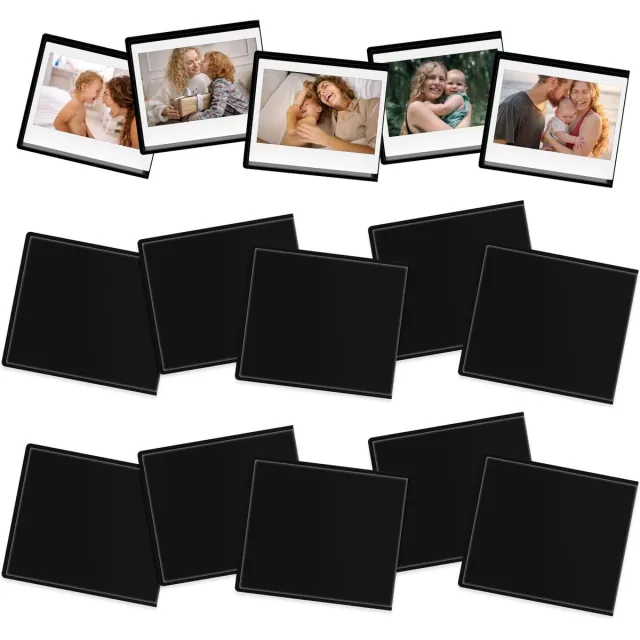 PZCC 15x Zwart Magneet Fotolijst - Magnetisch wissellijst voor foto's - Voor 3 inch Magnetische fotolijsten - Voor koelkast of andere niet metalen oppervlakken Kleur