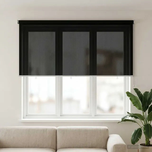 vidaXL Buitenrolgordijn 90% UV-blok Zwart 200 x 140 cm HDPE