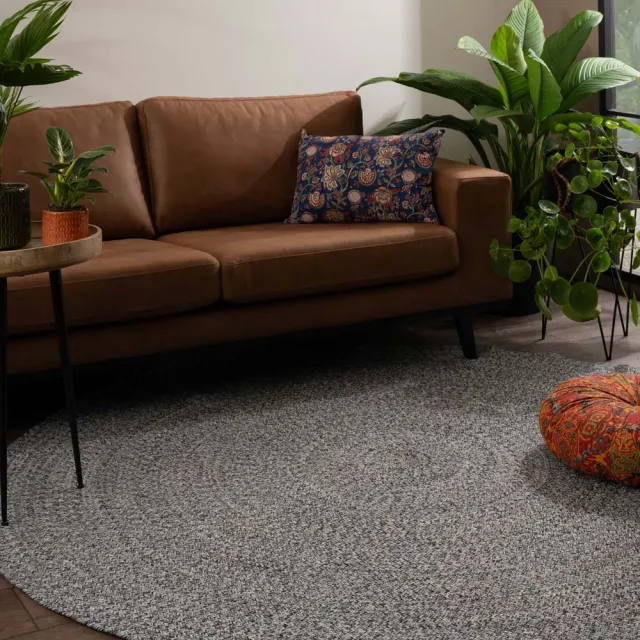 Boho&me Rond vloerkleed katoen - Joy blauw 200
