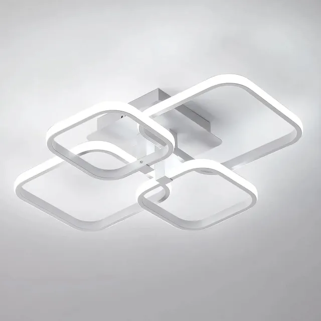Klarven Plafondlamp - LED Plafonniere - Plafondverlichting - 60W - 6500K daglichtwit - Energieklasse E - Vierkant - Geschikt voor woonkamer, slaapkamer, keuken en eetkamer