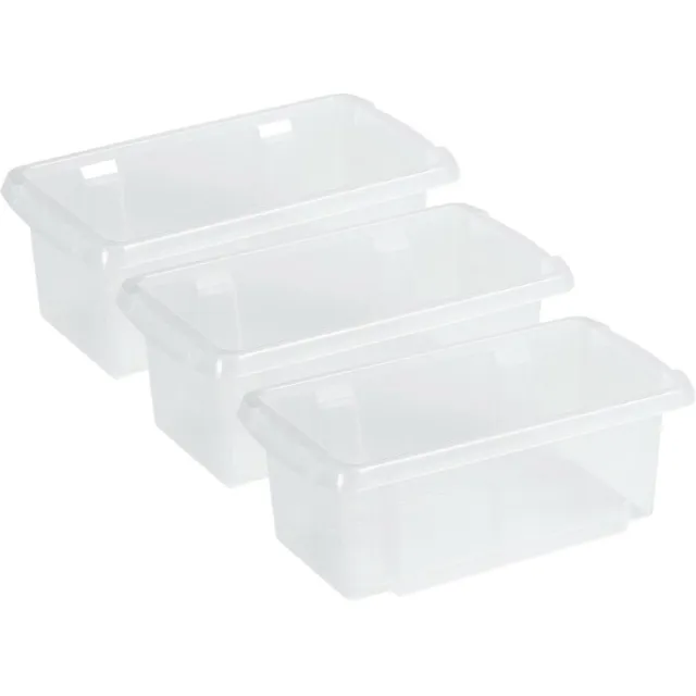 Sunware Opslagbox Nesta - 3x - kunststof - 7L - transparant - 38 x 21 x 14 cm - stapelbaar