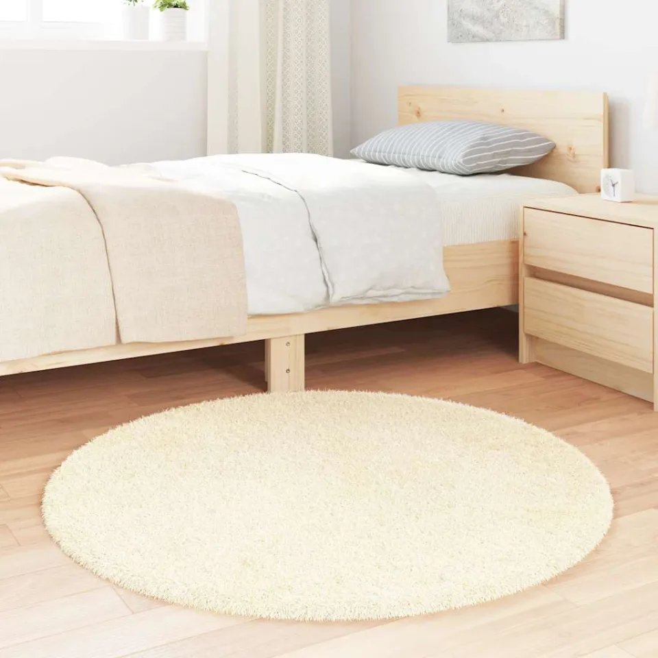 vidaXL Hoogpolig vloerkleed NAVARRA polyester crèmekleurig, foto 5