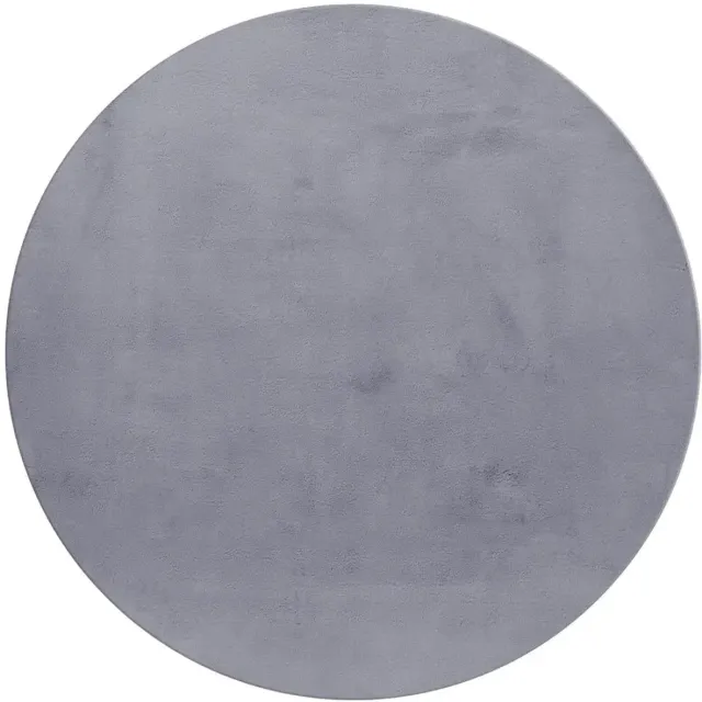 Dutch XXL Rond Wasbaar Vloerkleed | Tapijt | Pouffy | Uni | Grijs | 200x200 cm