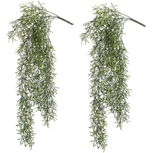 Bellatio Flowers & Plants 2x Kunstplant groene gras hangplant / tak 75 cm